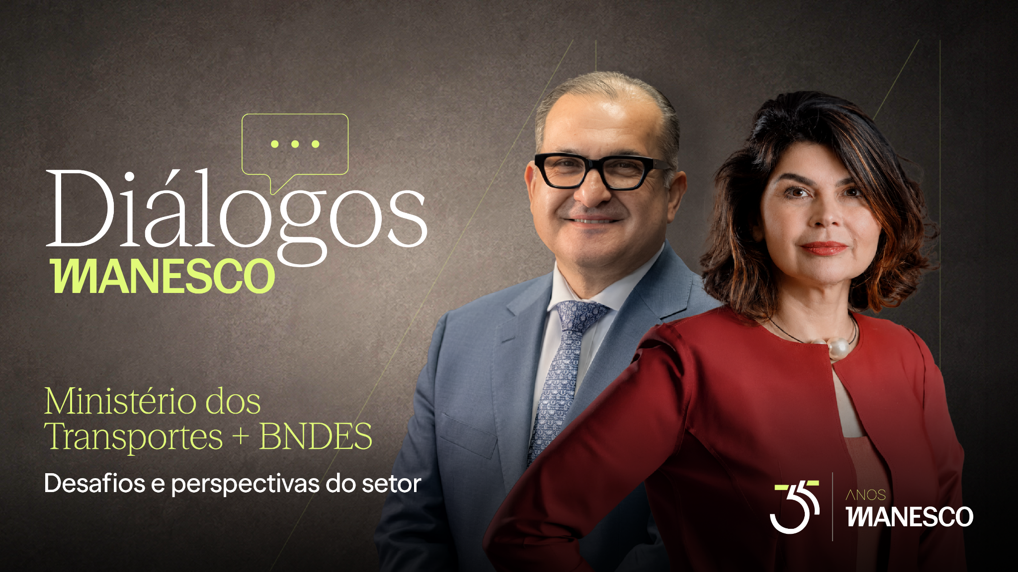 George Santoro e Luciana Costa na edição do Diálogos Manesco sobre transportes e BNDES